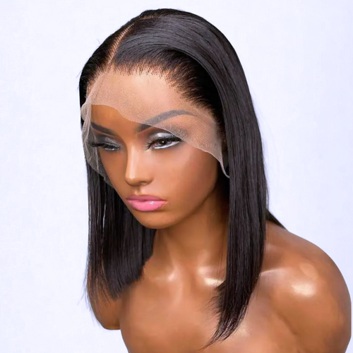 12 Inch Brazilian Human Hair Bob Wig - Sleek & Straight