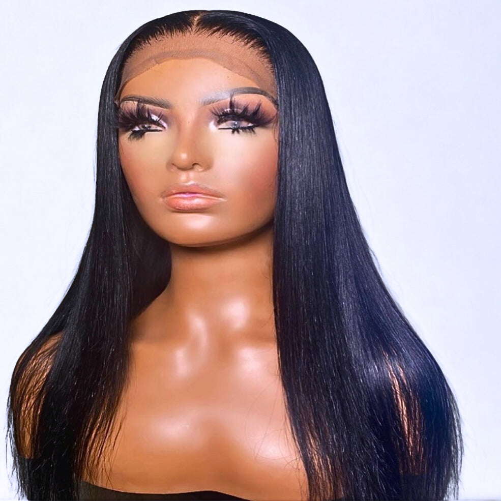28-Inch Brazilian Straight Human Hair wig | 100% Virgin Human Hair | Natural Color