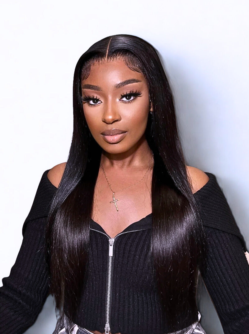 24-Inch Brazilian Straight Human Hair wig | 100% Virgin Human Hair | Natural Color