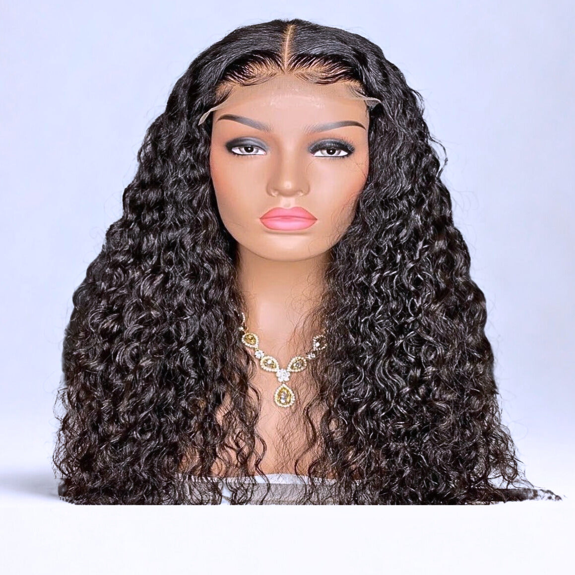 20 Inch Transparent Lace Front Wig | Brazilian Water Wave Human Hair