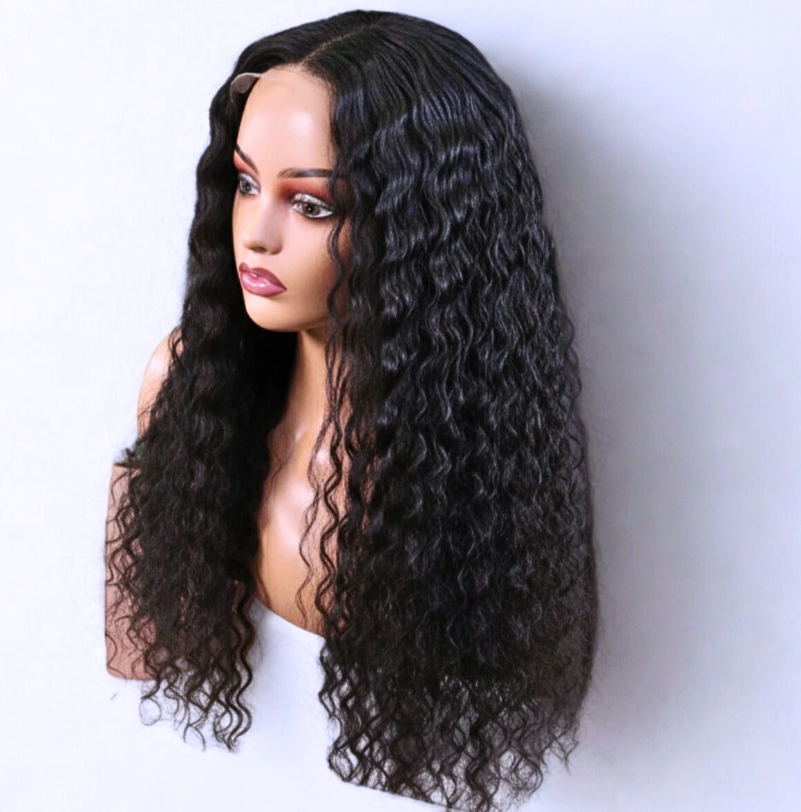 22 Inch Transparent Lace Front Wig | Brazilian Water Wave Human Hair