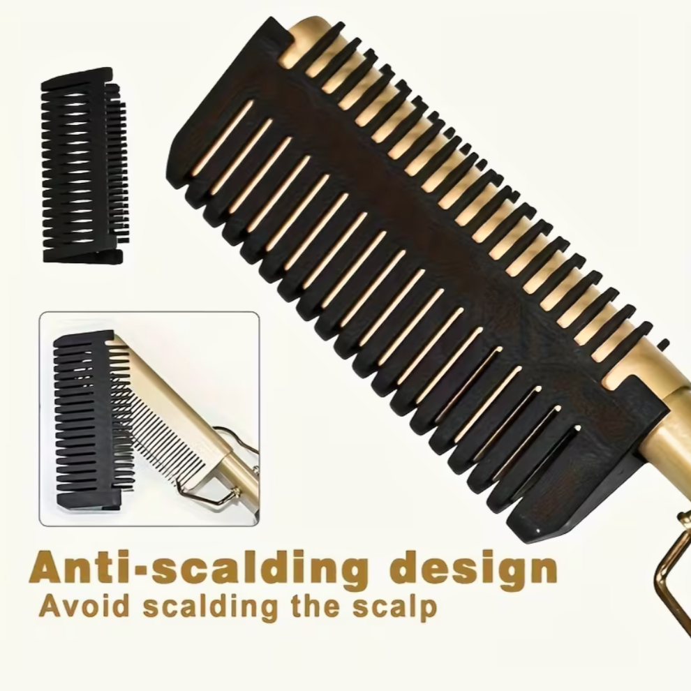 Professional Hot Comb for Straightening Hair - Electric Straightening Comb & Styling Tool