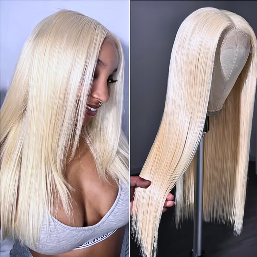 Blonde 16 Inch Transparent Lace Front Wig | 100% Virgin Human Hair