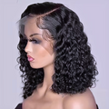 12 Inch Transparent Lace Front Wig | Brazilian Water Wave Human Hair