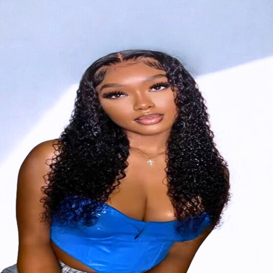 18 Inch Transparent Lace Front Wig | Brazilian Water Wave Human Hair