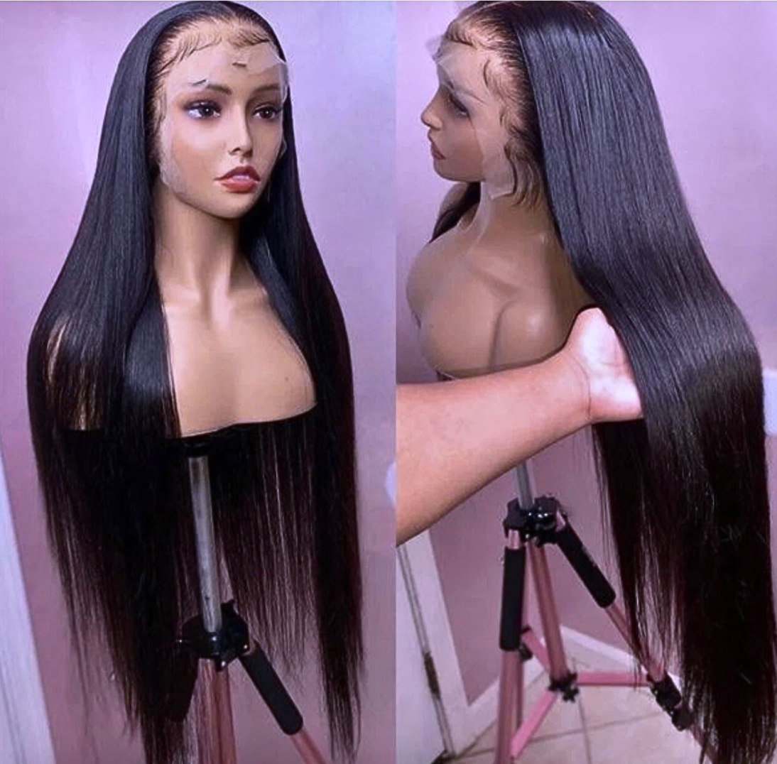 28-Inch Brazilian Straight Human Hair wig | 100% Virgin Human Hair | Natural Color