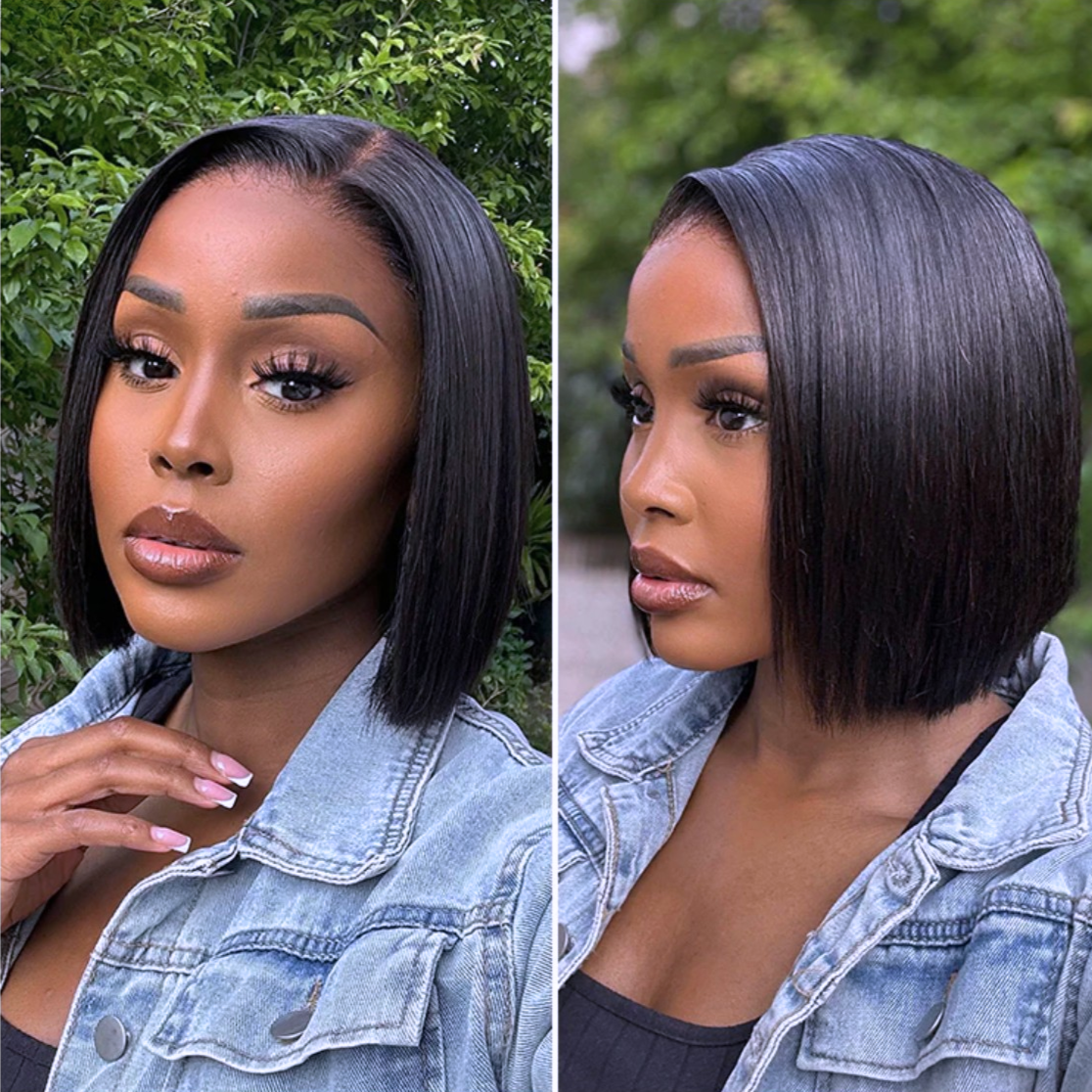 8 Inch Short Bob Wig - Brazilian Straight Human Hair