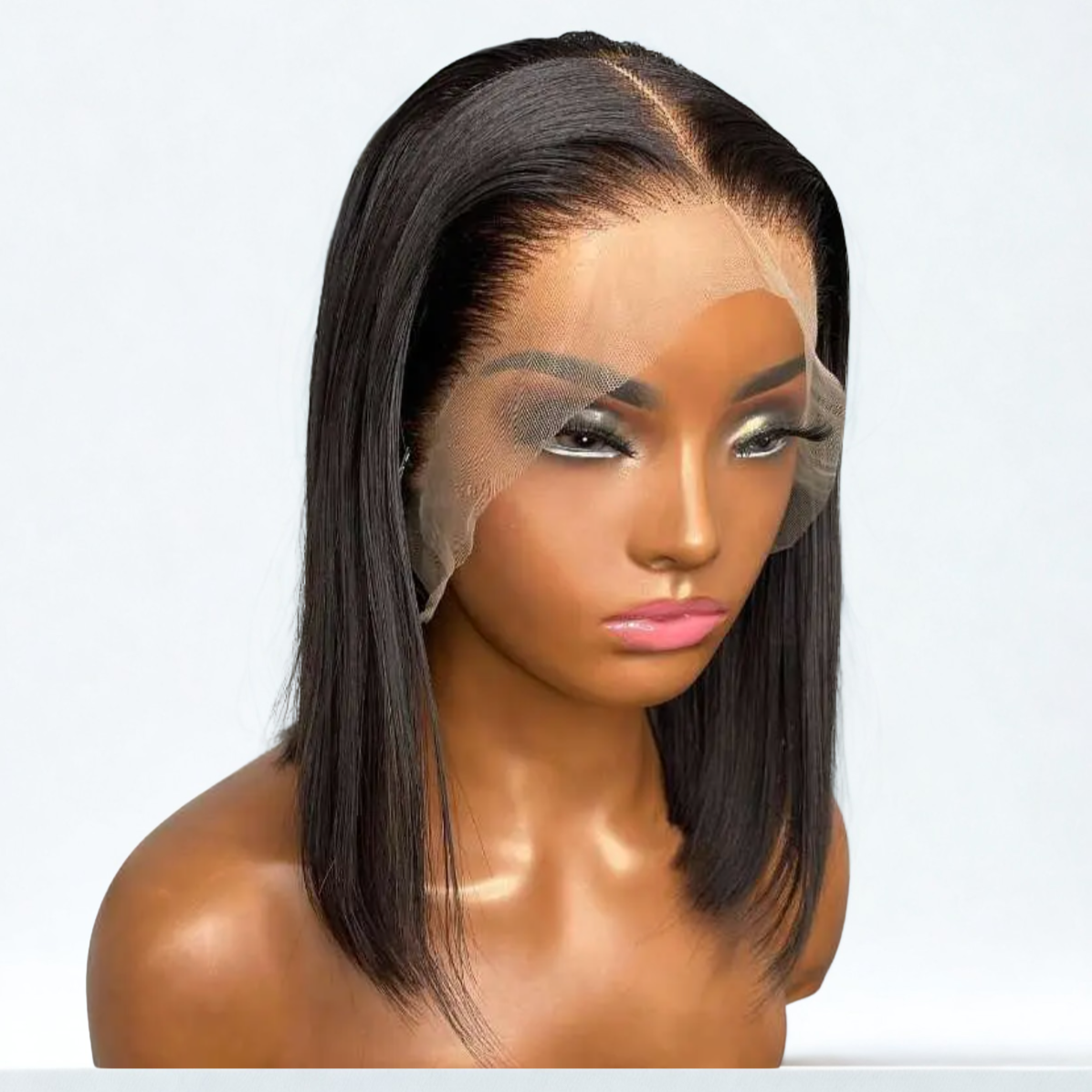 12 Inch Brazilian Human Hair Bob Wig - Sleek & Straight