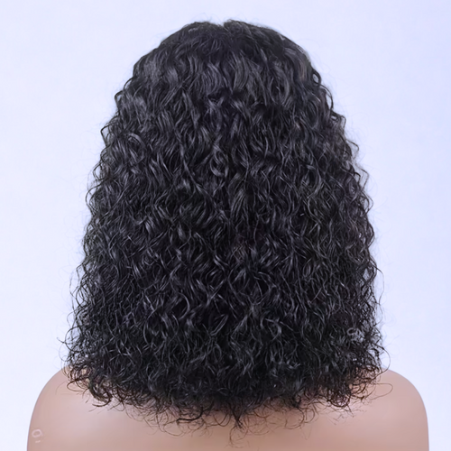 12 Inch Transparent Lace Front Wig | Brazilian Water Wave Human Hair